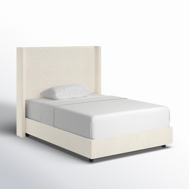 Hanson Upholstered Wingback Bed, Twin, Classic Ivory Boucle