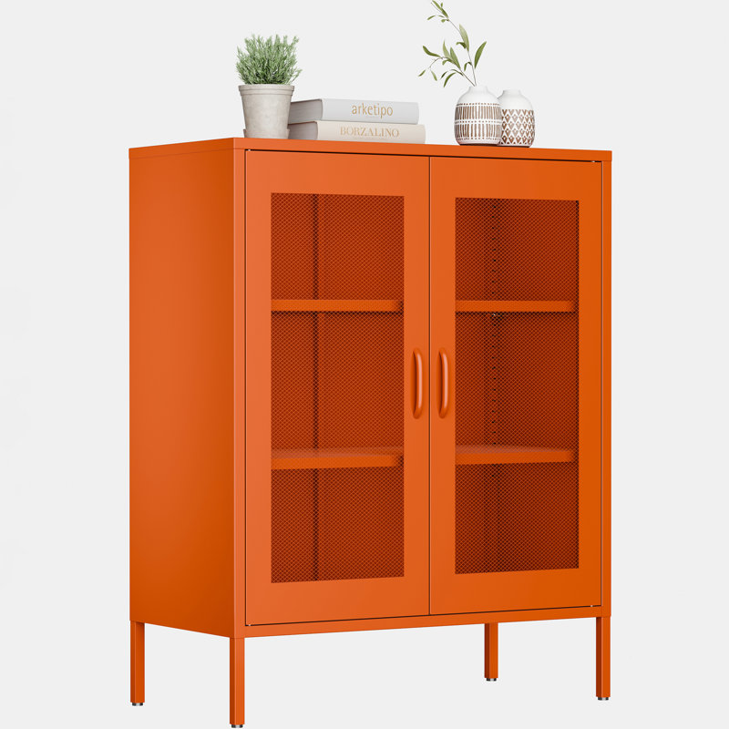 Buffet décoratif 2 portes Ascena Steel, Orange