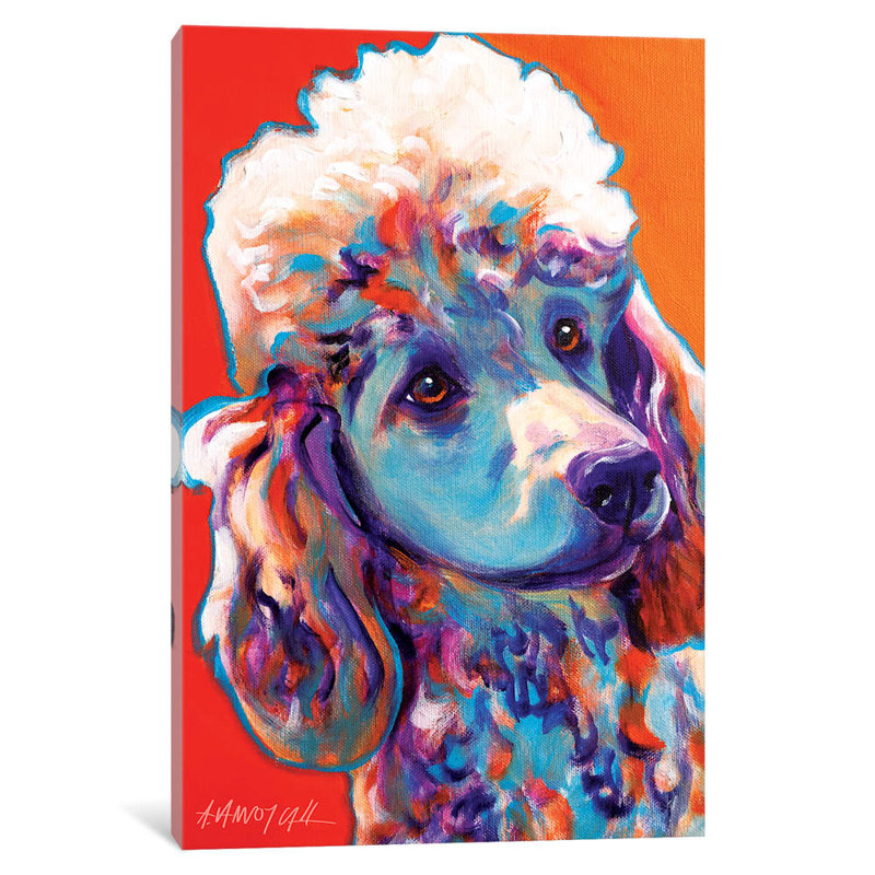 Bonnie The Poodle by DawgArt - Print on Canvas, No Frame, 66.04 cm H x 45.72 cm W x 3.175 cm D