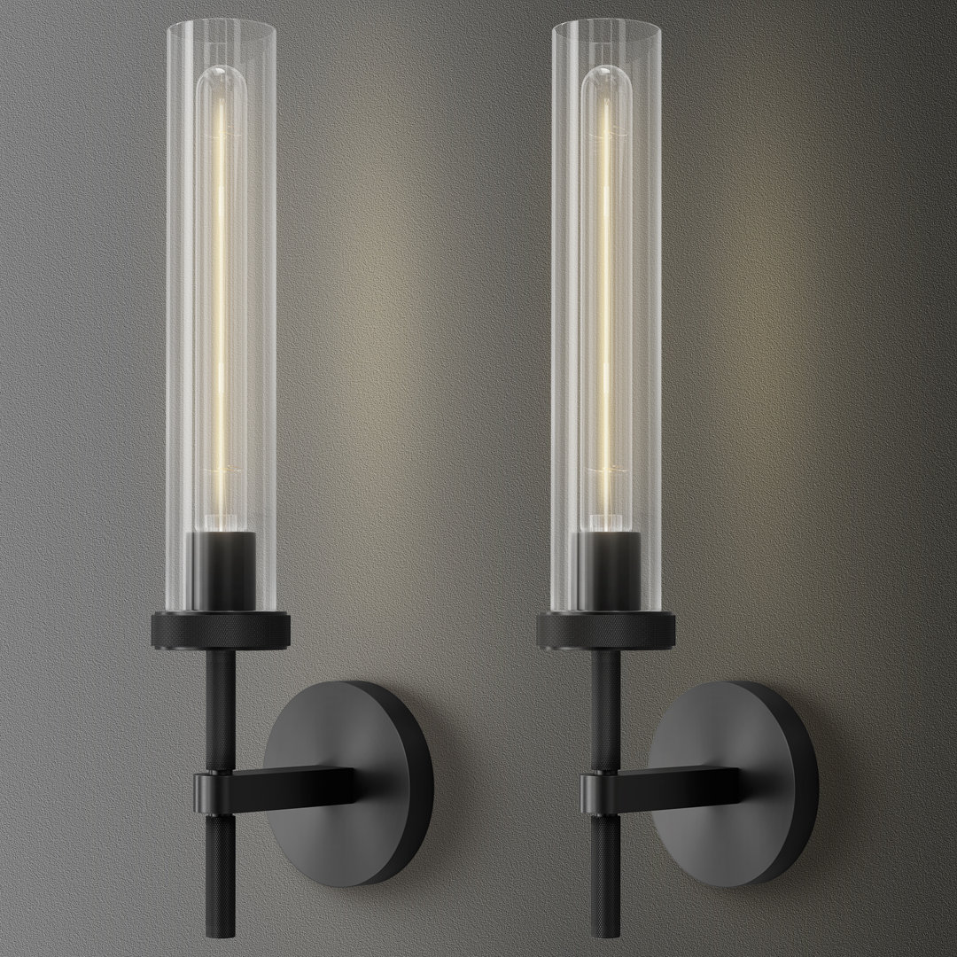 Koutarou 19.48" Dimmable Tube Wall Sconces, Solid Copper Base Sconces Wall Lighting(Bulbs Included) (Set of 2) Mercer41 