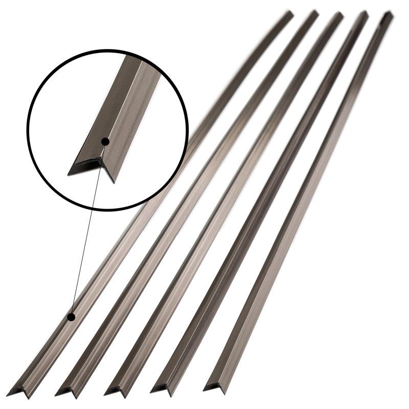 0.75'' L x 1'' W Corner Piece Tile Trim, Brushed Nickel