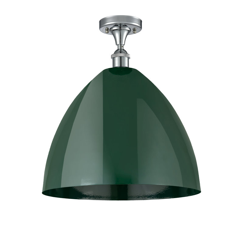 Plafonnier semi-encastré Crooksville, Vert, Chrome poli