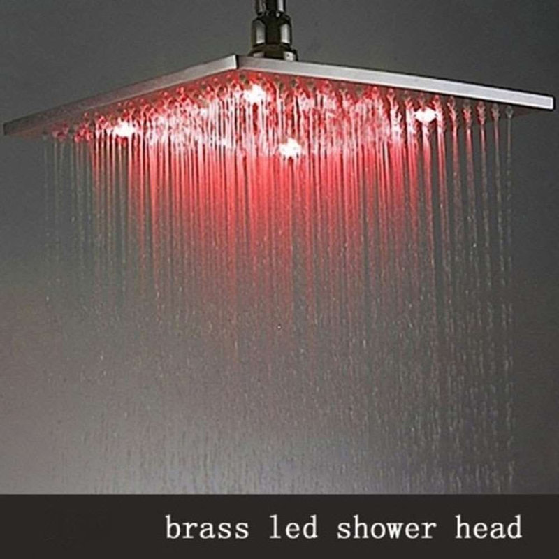 8" Square LED Rain Shower Head, 8"