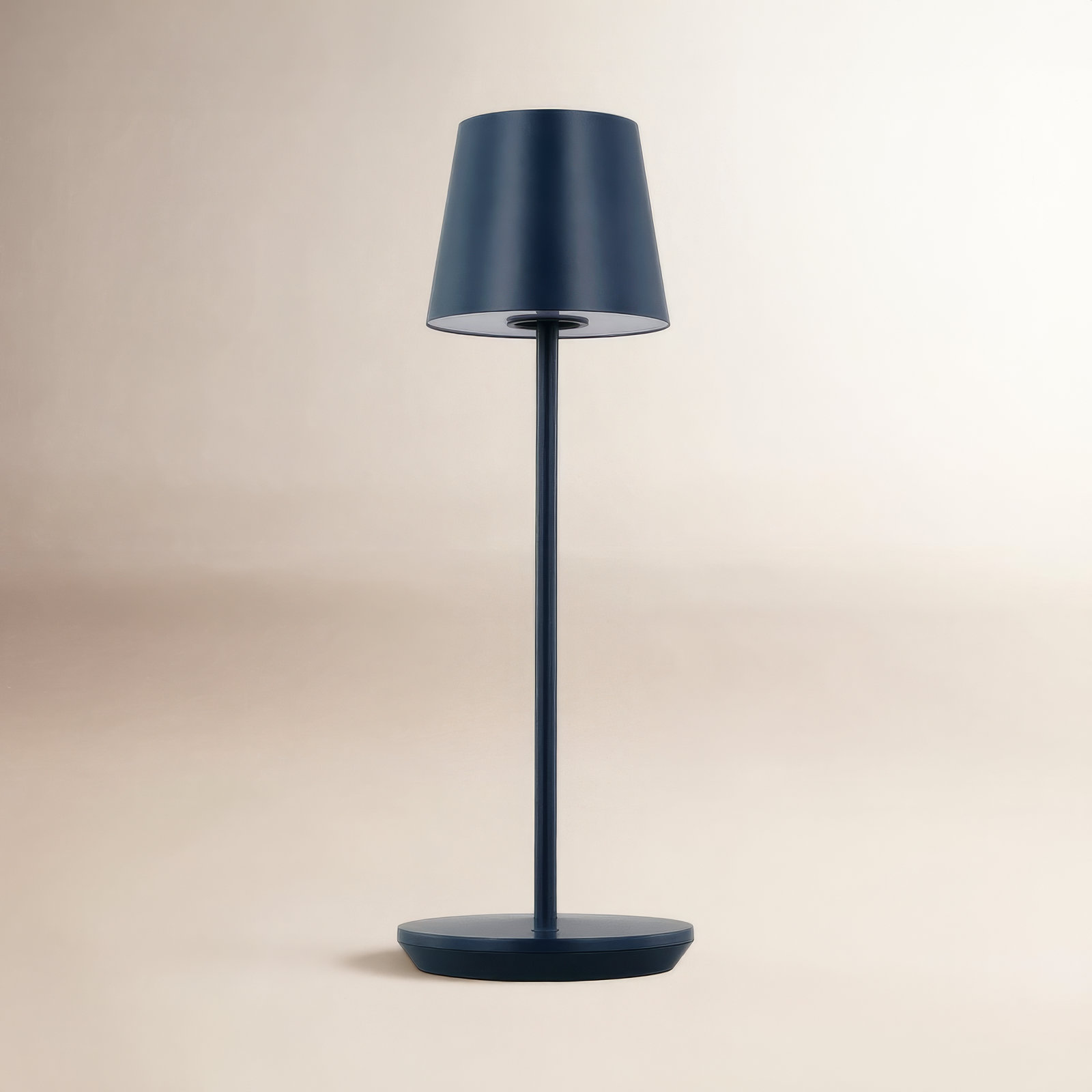 Rukija 1-Light Modern Rechargeable Table Lamp with Shade, Blue