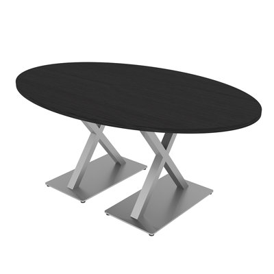 Table de salle de conférence ovale avec x bases