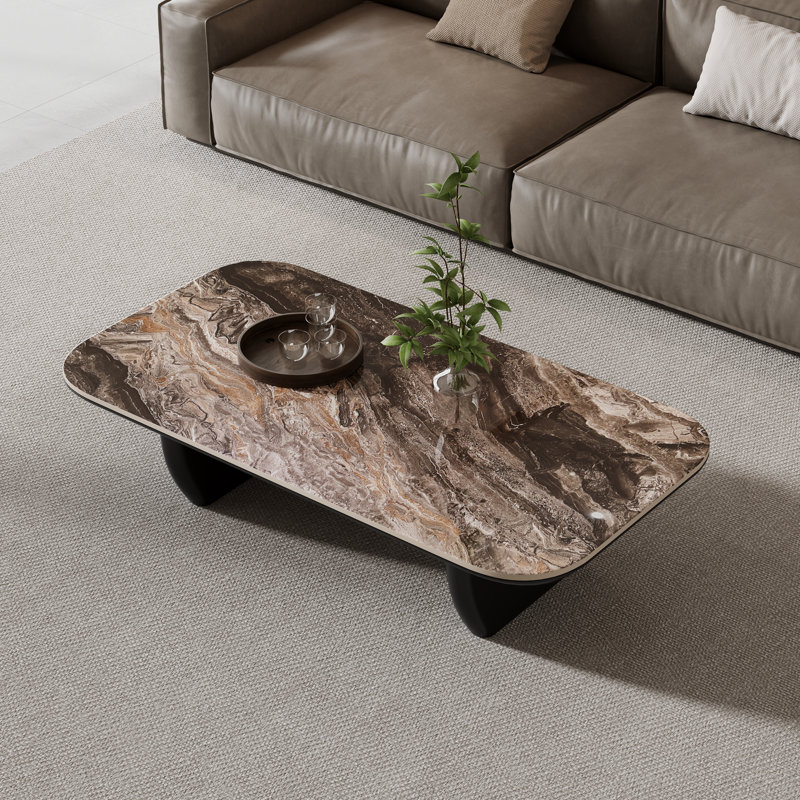 Table basse 51,2 po, Marble, Blanc / brun