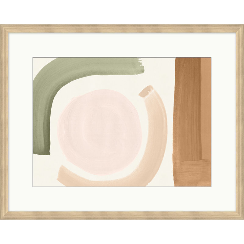 Pastel Bounce 4 Print, Brown Framed
