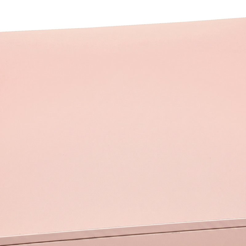 Amaiia 3 - Drawer Storage Cabinet Dresser in White, Pink