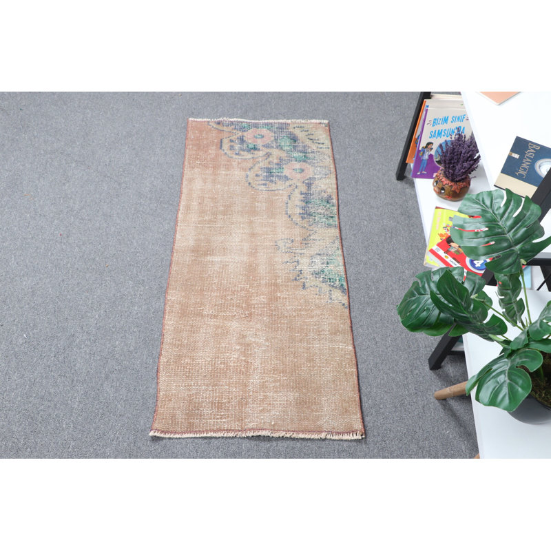 Handmade Vintage Turkish Rug With Soft Earth Tones And Floral Pattern For Aesthetic Bohemian Home Decor