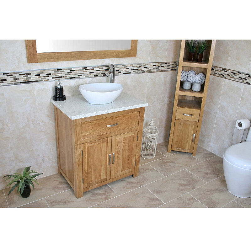 Blanca 750mm Single Bathroom Vanity with Vessel Ceramic Basin, White