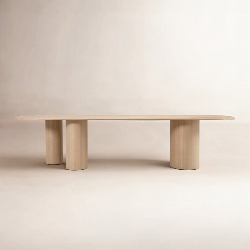 Elise Oval Dining Table, 30" H x 118" L x 47.2" W, Natural Ash