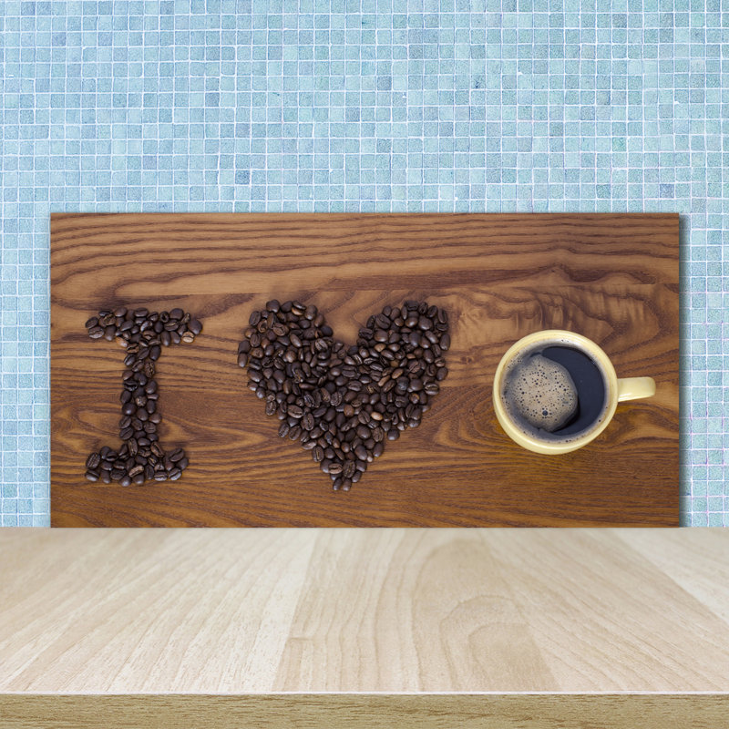 Alieyah Brown - I Love Coffee - No Frame Print on Glass