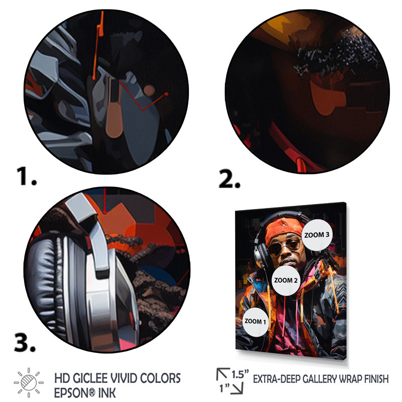 Xzavia Music Hiphop Fusion Bold I, H 32 po x l 24 po x P 1 po, Toile tendue