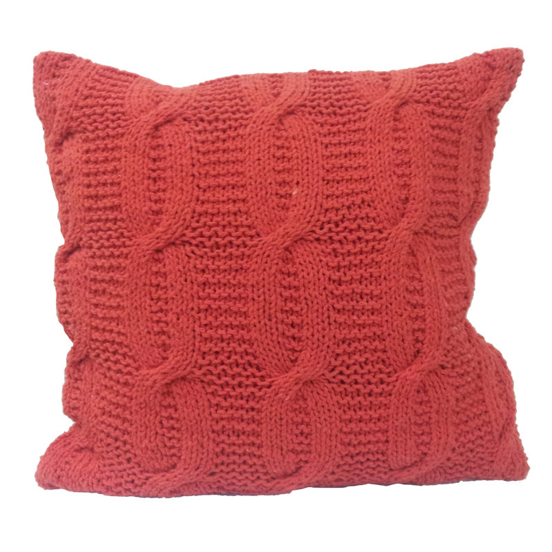 Cotton Reversible Throw Pillow, Orange