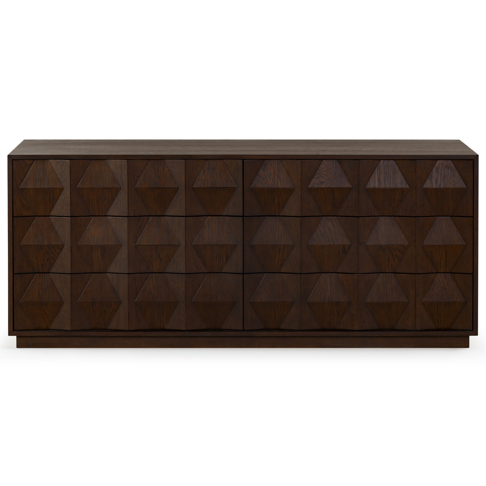 Baylor Wood 6 Drawer Dresser, Walnut