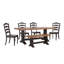 Ensemble de salle à manger à dessus en bois massif de 78 po avec chaises à dossier échelle française et banc Fortville-690257147-690257124