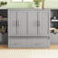 Grand lit escamotable avec tablettes, tiroirs et ports USB (lit)-555469342