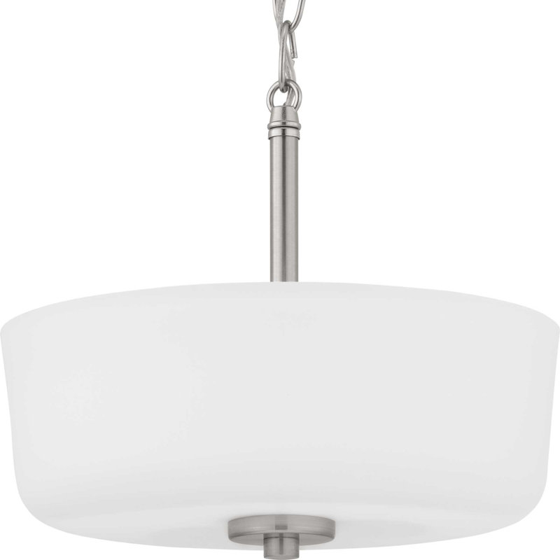 Luminaire suspendu cylindrique à 2 lumières Aiana, Nickel brossé