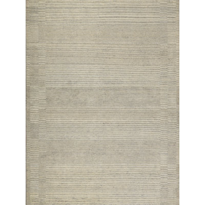 Oslo hand-knotted Ghazni Wool Gray/Cream Area Rug