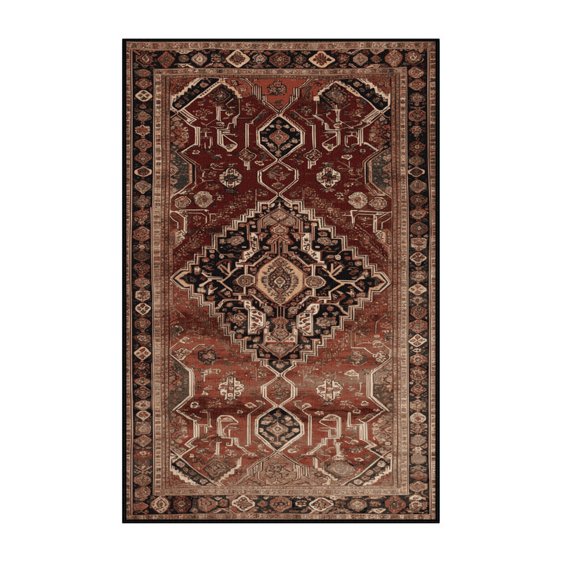 Tapis brun lavable à la machine, Rectangle de 5 pi x 8 pi