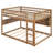 Full over Full Bunk Bed with Storage Shelf, Color-Changing Lights & Pegboard for Teens and Adults, Brown-1877179446-1877179445