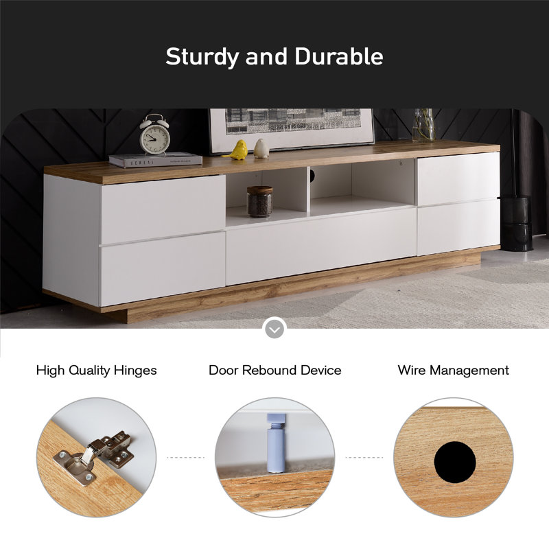 Hasiel Unfinished TV Stand for TVs up to 78", White