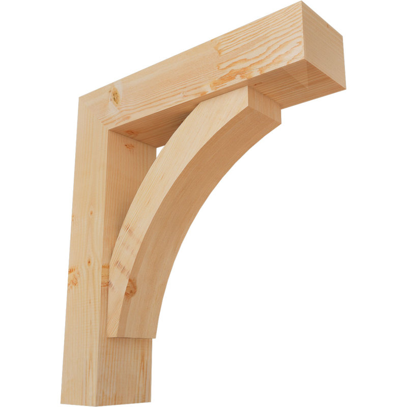 Thorton Block Bracket with Offset Brace, 34 x 30, 7 1/2"W Douglas Fir (Smooth)