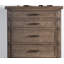 Mobilier de chambre à coucher à panneau à 5 tiroirs de style transitionnel avec finition brune et commode à 1 tiroir