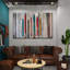 «Colorful Rustic Skis», reproduction d'art sur toile-869350717