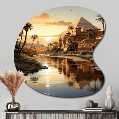 Pyramides égyptiennes égyptiennes III - Égypte, art mural en métal asymétrique