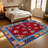1PC Vintage Tibetan Floral Bordered area rugs for Living Room, Soft and Comfortable, Suitable for all seasons, easy-to-maintain, machine washable Indoor floor mat, Under Table Farmhouse suitable for dining room, bedroom, kitchen, entryway, home-1044406685