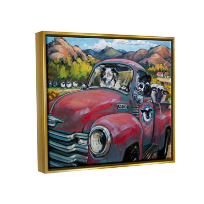 Ax-747-Giclee " Dogs In Vintage Truck " by CR Townsend