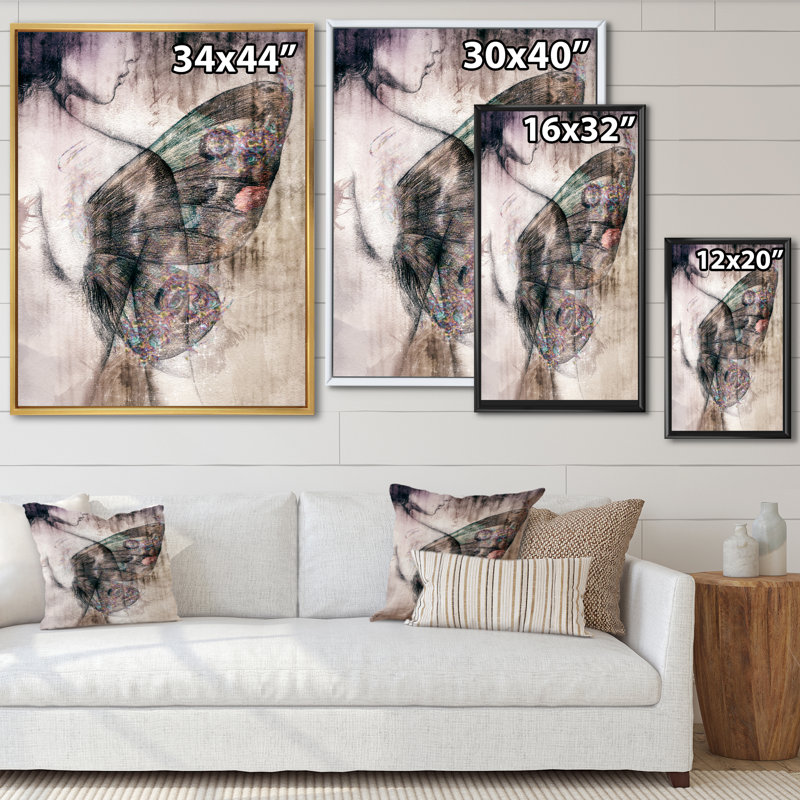 «Abstract Design Portrait - Glam», reproduction d'art sur toile, H 12 po x l 8 po, Toile avec cadre flottant noir