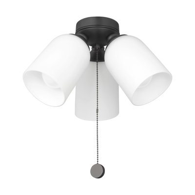Visual Comfort Fan 3-light Dimmable Emile Ceiling Fan Light Kit in Midnight Black finish