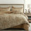 Ensemble de housse de couette 3 pièces en coton caramel / kale