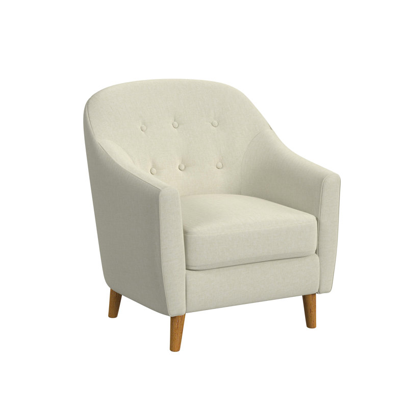 Fauteuil rembourré Briteny, Polyester crème