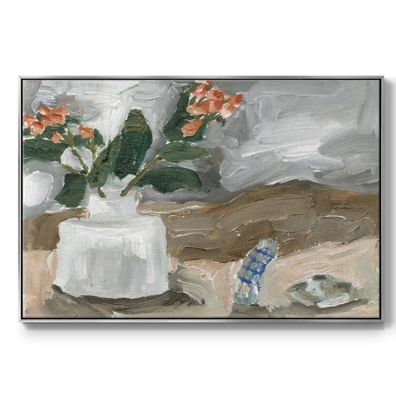 Vase de fleurs roses III, Argent, H 17 po x l 25 po x P 2 po