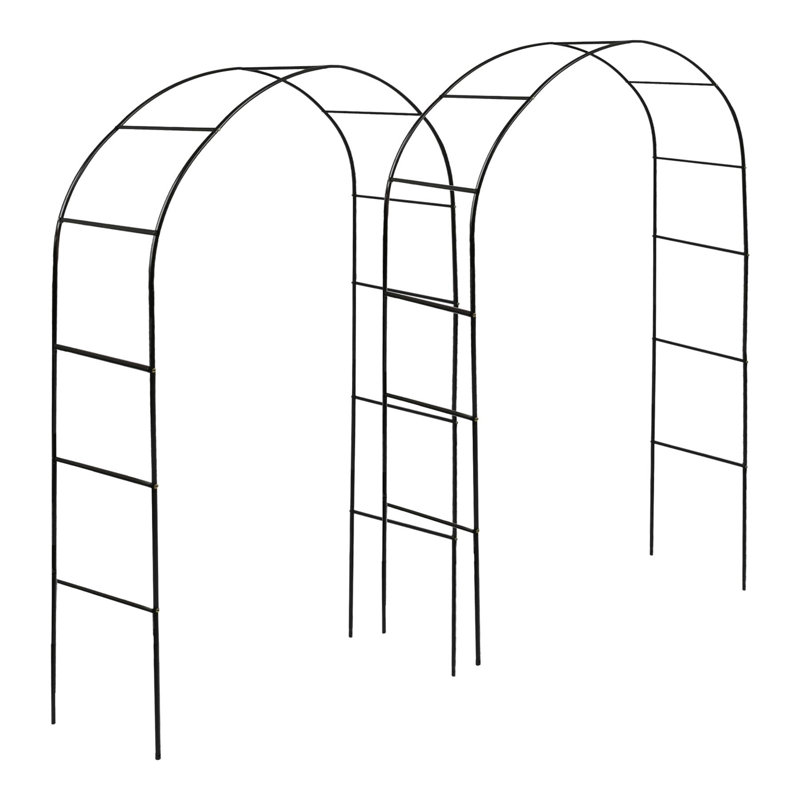 Harbour Housewares 2x Metal Garden Arbour Arches - 2.4m x 1.4m