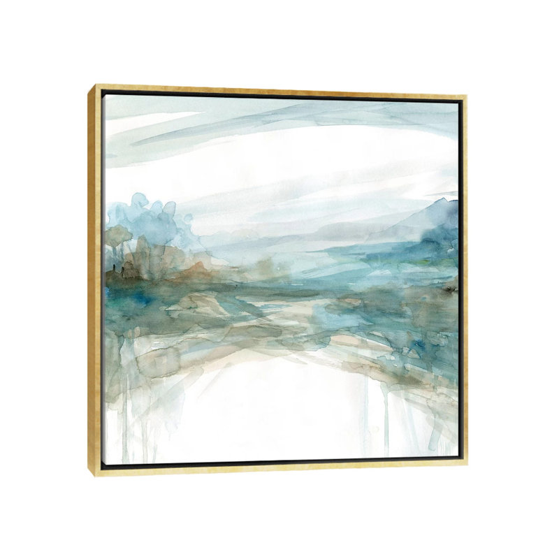 «Shimmering Treeline II» par Carol Robinson, reproduction d'art sur toile tendue, H 12 po x l 12 po x P 1,5 po, Cadre doré