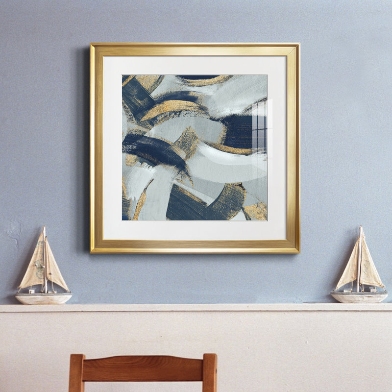 Rustique et doux-amer II - peinture encadrée, Papier encadré doré, H 17,5 po x l 17,5 po x P 1,5 po