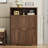 Shoe Cabinet Storage for Entryway Hidden Shoes Storage Cabinet with 2 Flip Drawers, Tall Free Standing Shoe Organizer Rack-413866444-413866443