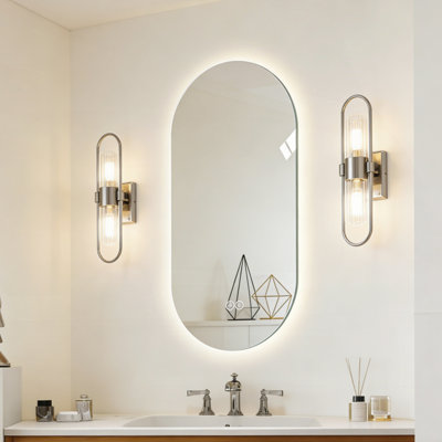 Smart Wall Mounted LED Touch Screen Anti-fog Mirror with Adjustable Lighting and Durable Design for Bathrooms and Barber Shops