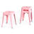 Counter Stool Set Of 2,18" Industrial Stackable Metal Bar Stools, Backless Metal Dining Chairs For Indoor Outdoor Kitchen Classroom-1213110266-1213110269