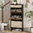 Shoe Storage Cabinet with 3 Flip Drawers, Farmhouse Fluted Shoe Organizer with Metal Legs, Freestanding Hidden Slim Narrow Shoe Rack for Entryway, Foyer, Hallway-2054837639