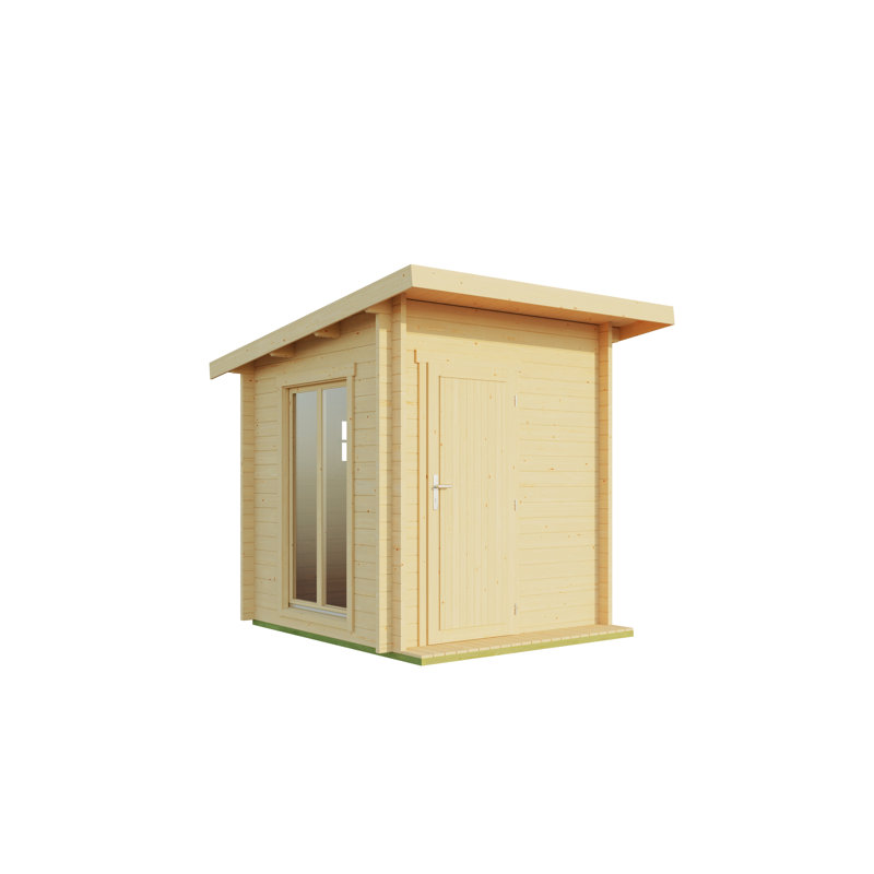 Lasita 7 x 7 Ft. Pent Roof Sauna Cabin With Tempered Double Glazed Windows (44mm)