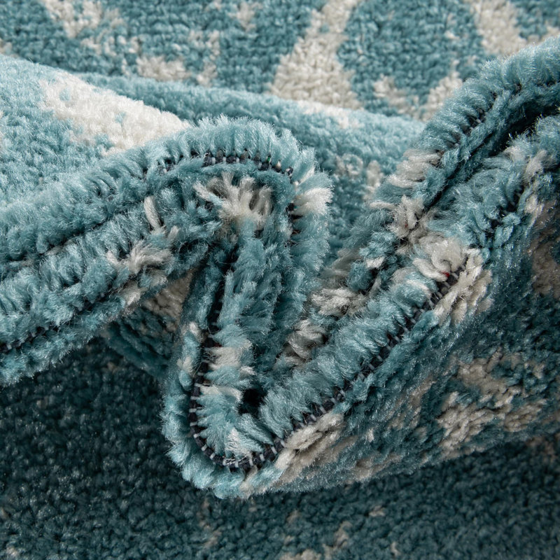 Tapis Lennon bleu clair, Carré 5 pi 3 po