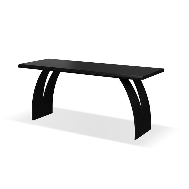 Black Rectangular Solid Wood+Iron desk, 29.53" H x 62.99" W x 23.62" D