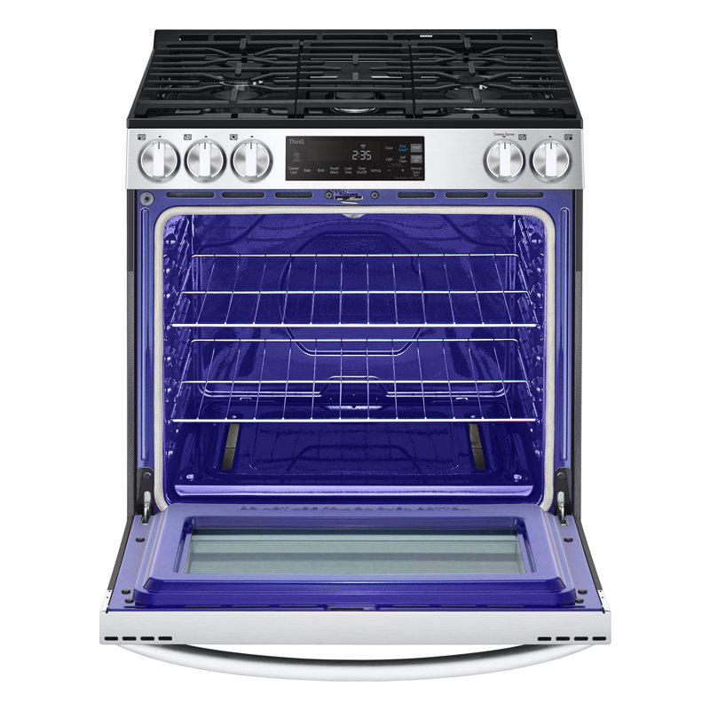 LG 5.8 cu. ft. Gas Single OvenSlide-in Range, EasyClean® plus Self Clean, ThinQ, Printproof, Stainless Steel