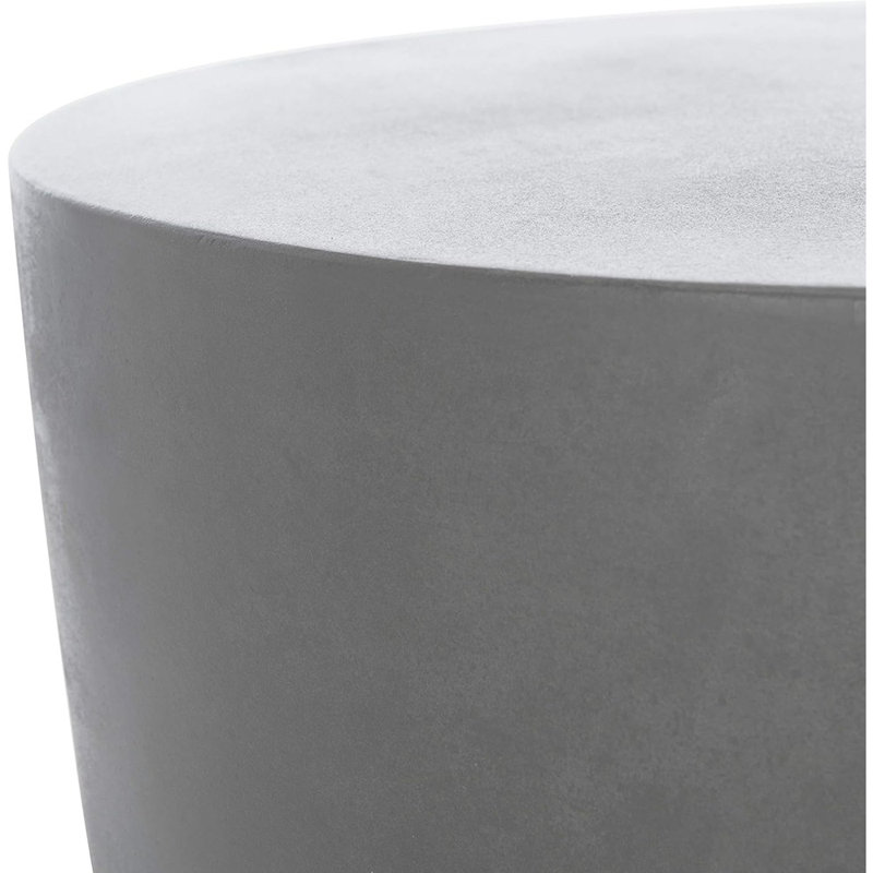 Table d'appoint ronde d'extérieur moderne en béton 17,7 po gris foncé pour l'intérieur et l'extérieur
