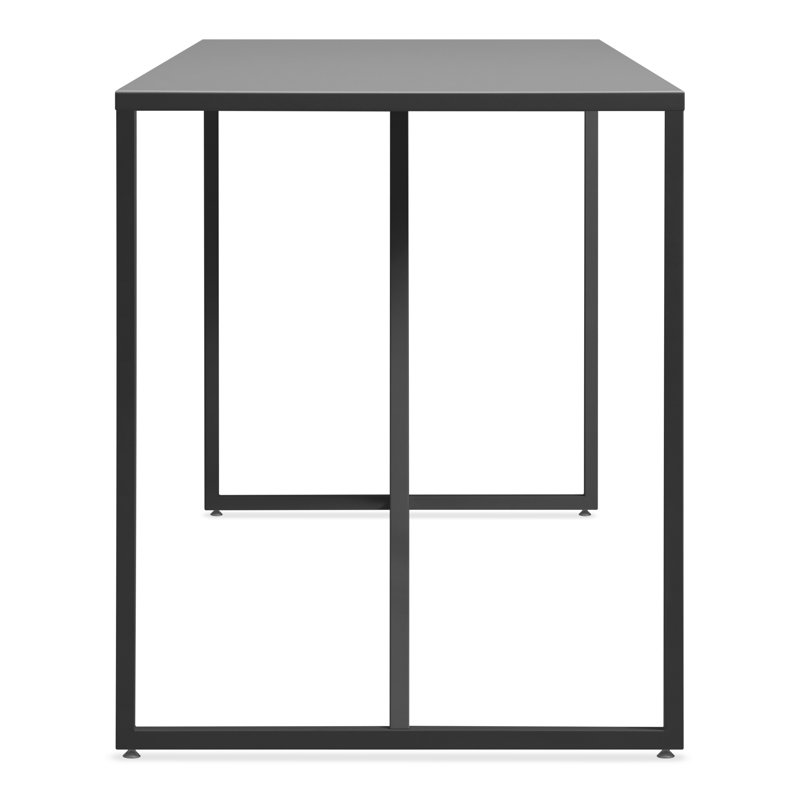 Strut Walnut Metal Base Dining Table, Bar (40" Height), Slate, 35" W x 90" L